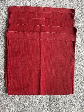 Mainstays Deep Red Ribbed Placemats - Set of 4
